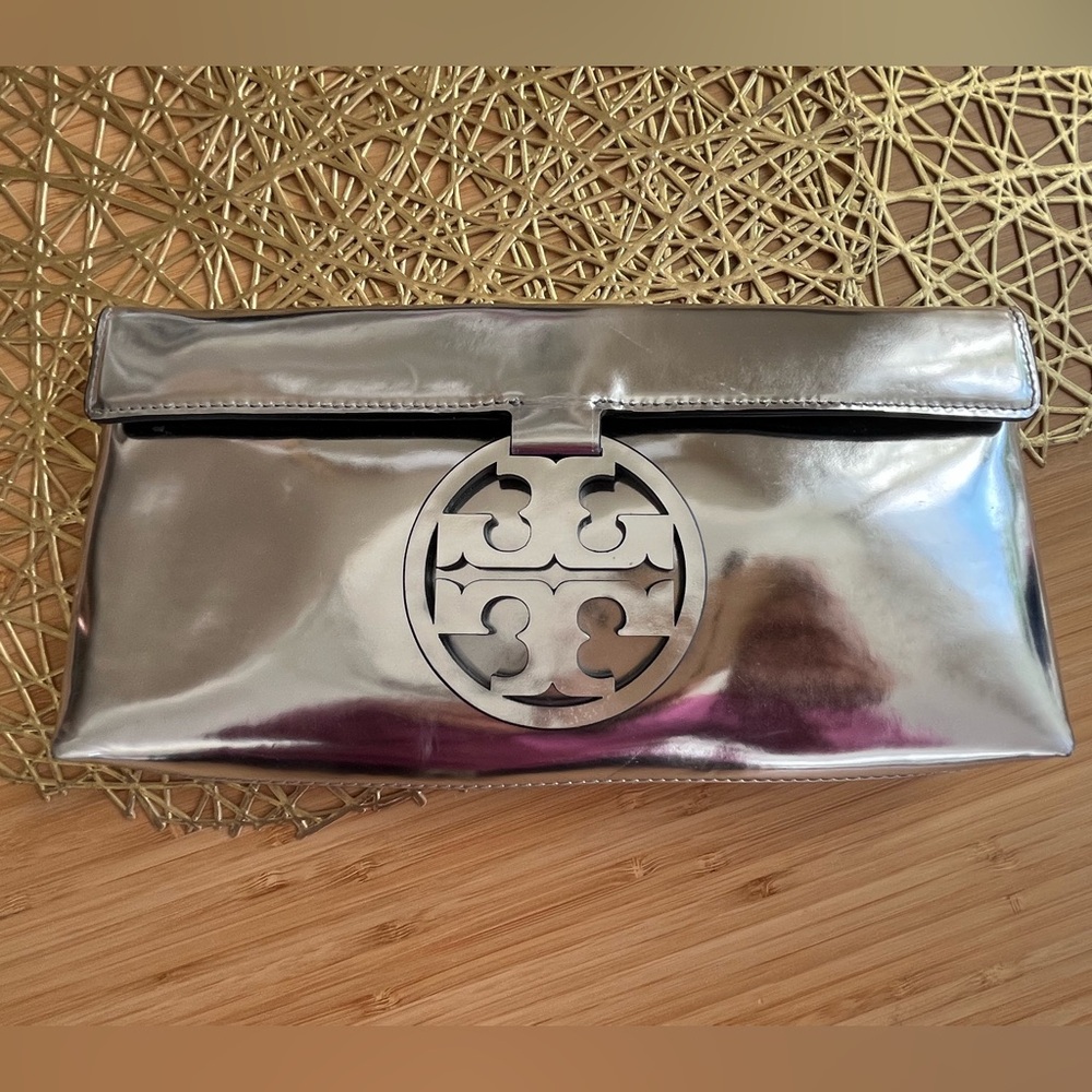 Tory Burch Silver Clutch Bag - Picture 3 of 8
